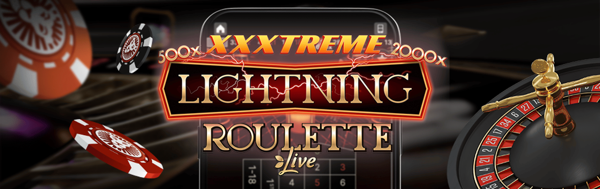 Välkomstbonus Live Casino mot en bakgrund av ett kasino i Las Vegas.