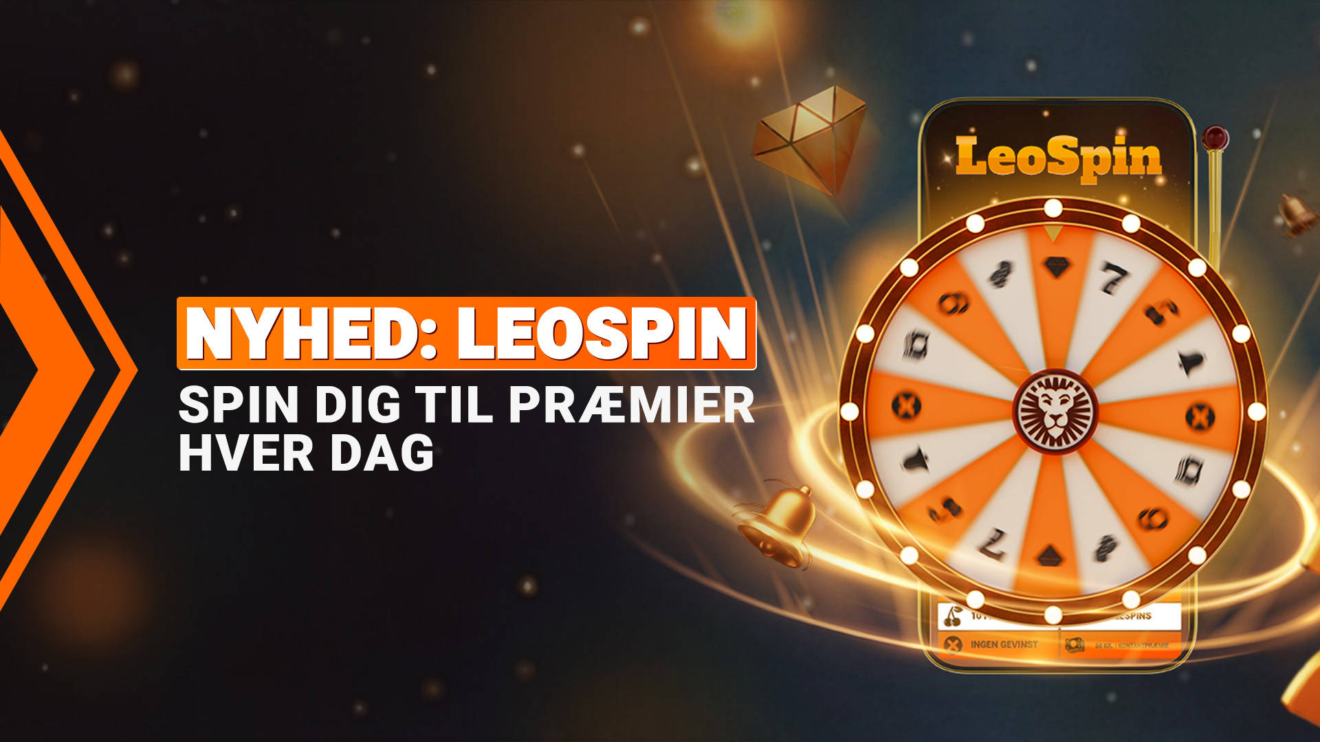 Nyhed: LeoSpin spil på mobil med et lykkehjul, hvor man kan spinne for daglige præmier.