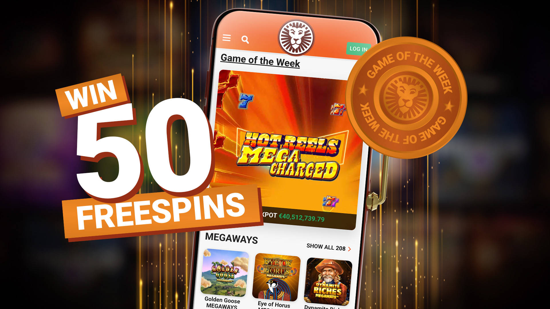Win 50 Free Spins on Game of the Week.