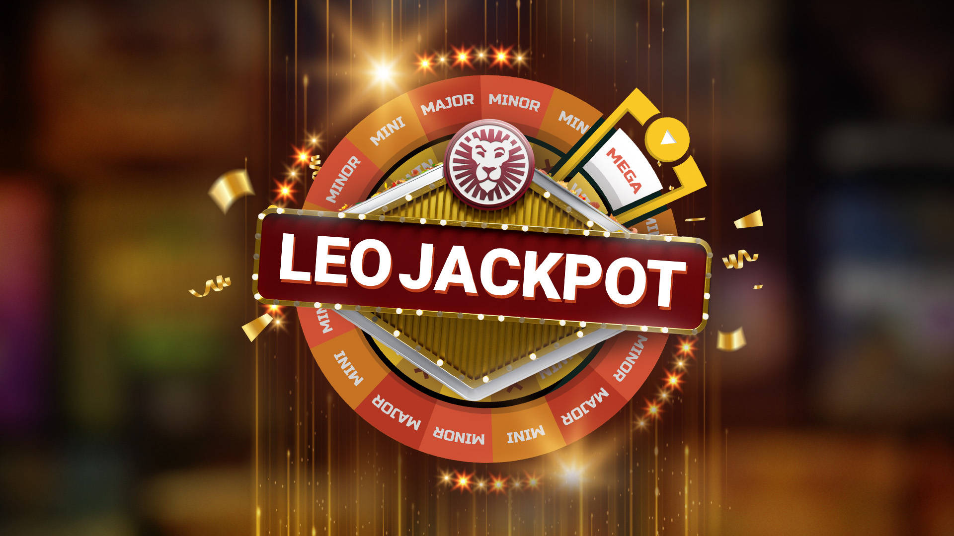 LeoJackpot game graphic with a spinning wheel and potential prizes.