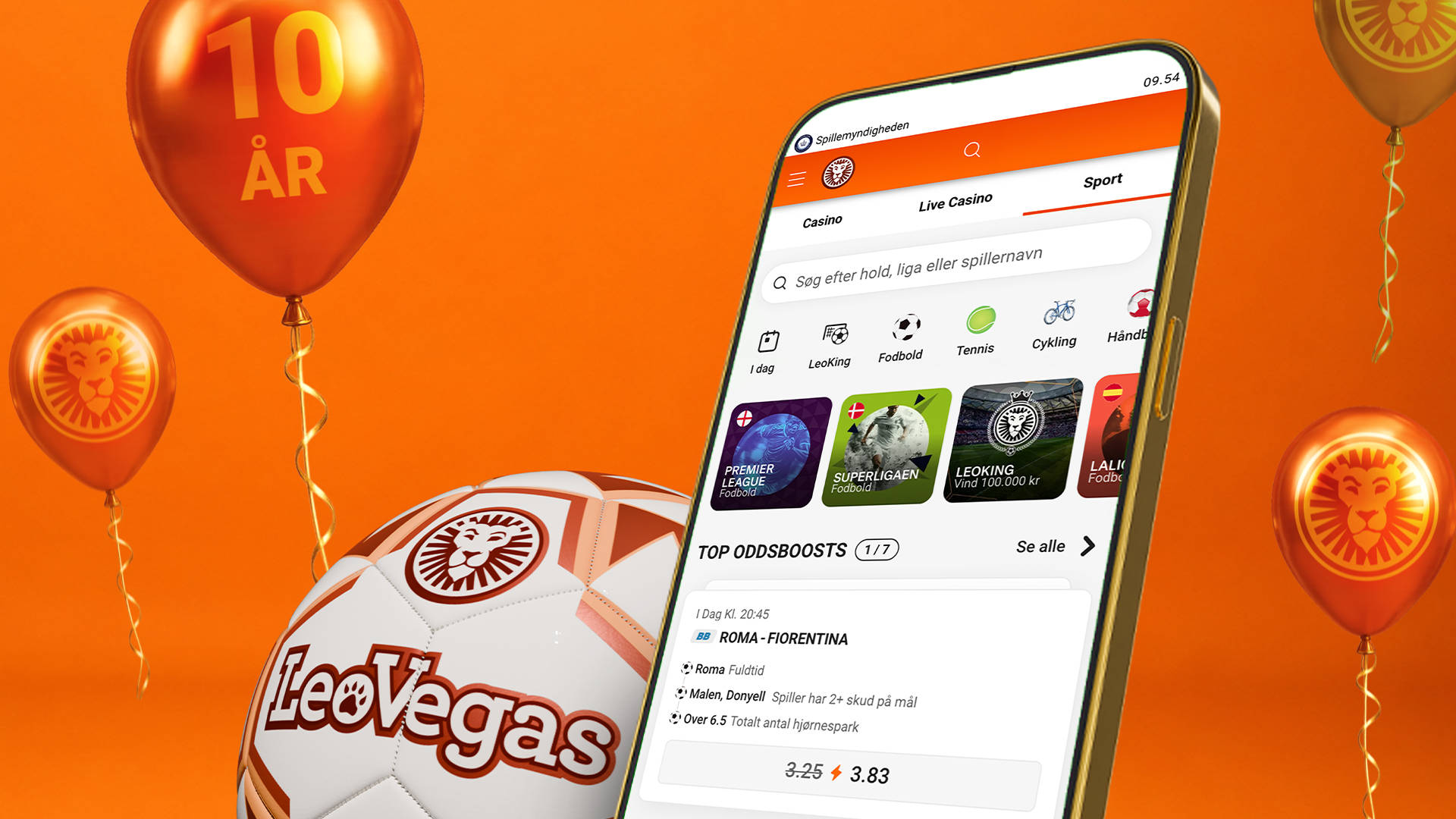 fest fodbold og balloner og telefon