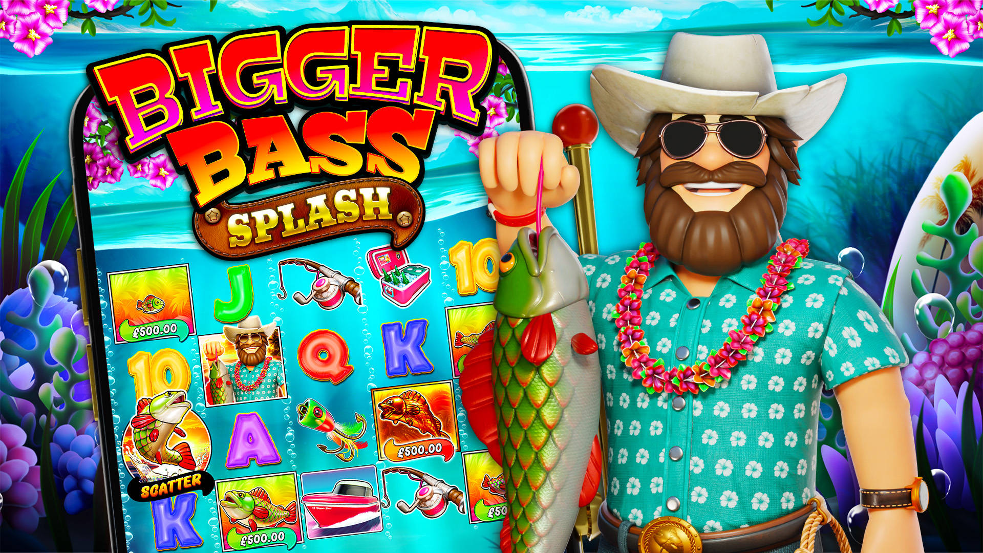'Bigger Bass Splash' slot game banner