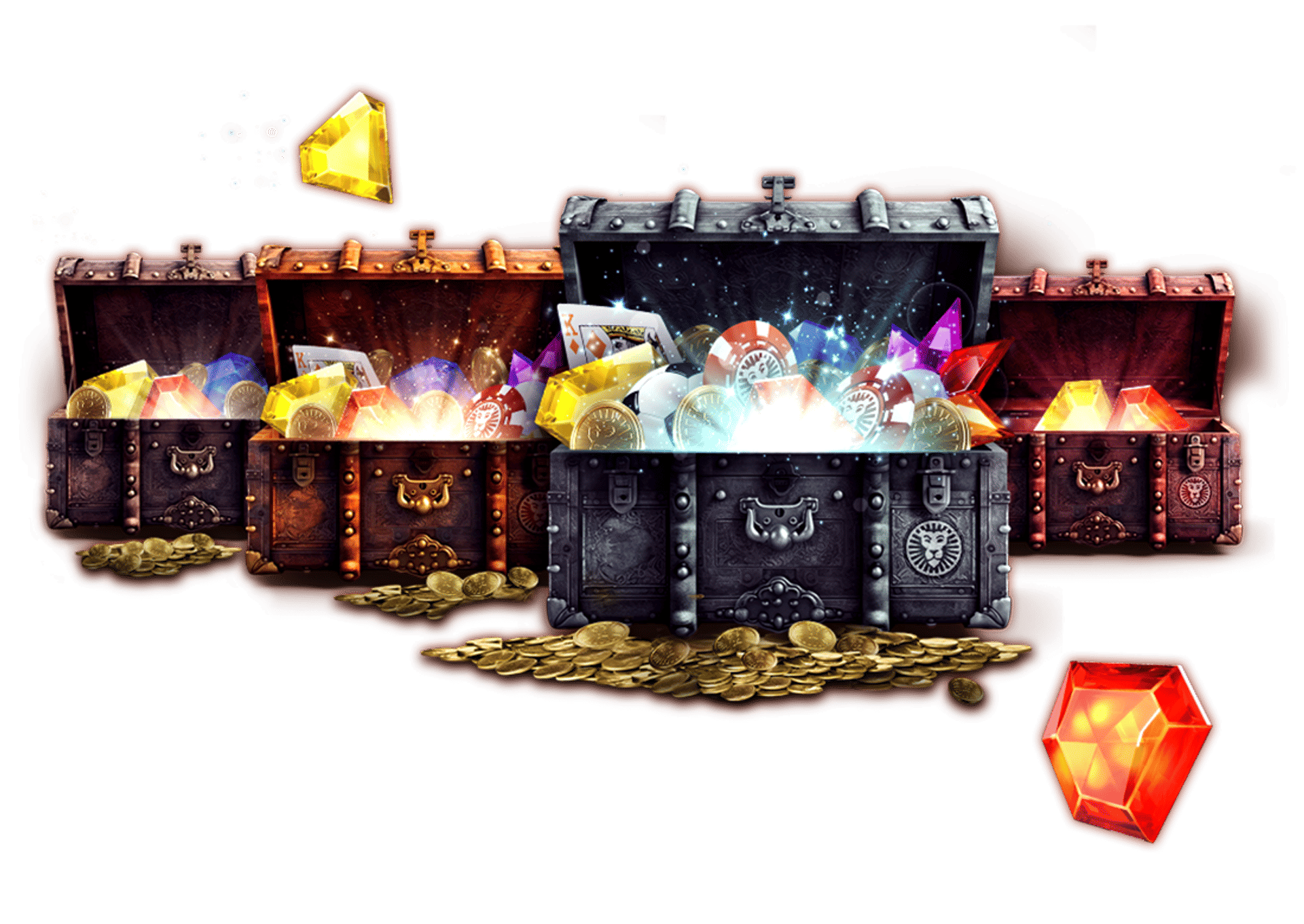 Verschillende niveaus met Free Spins, Live Casino Chips en cash beloningen.