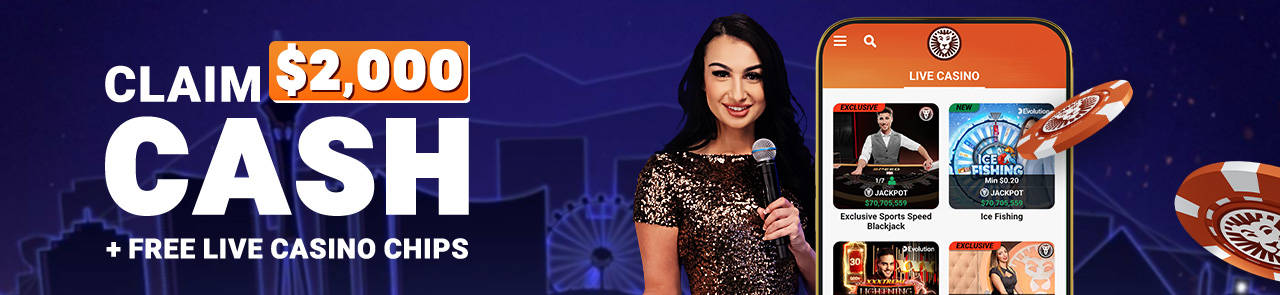 Casino game on a phone with a live dealer, playing cards, chips, and a rabbit character.'