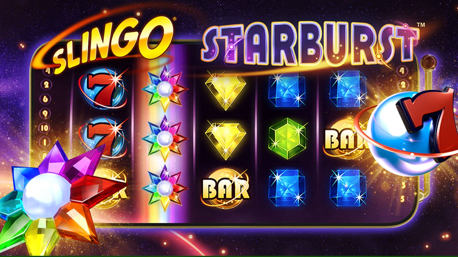 50 Free Spins in de app voor het spel Slingo Starburst.
