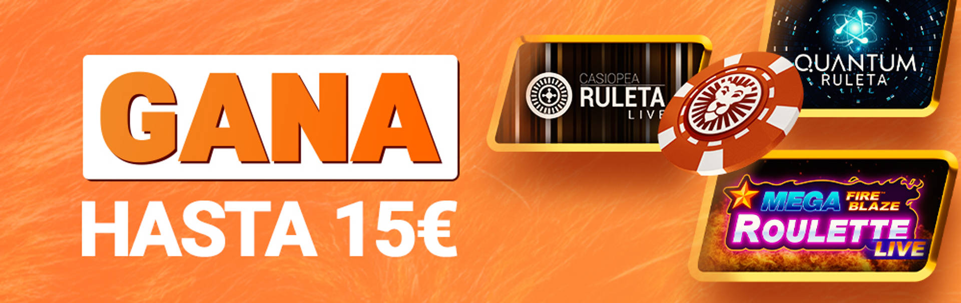 Móvil mostrando juegos de Casino en Vivo, incluyendo Ruleta y fichas.