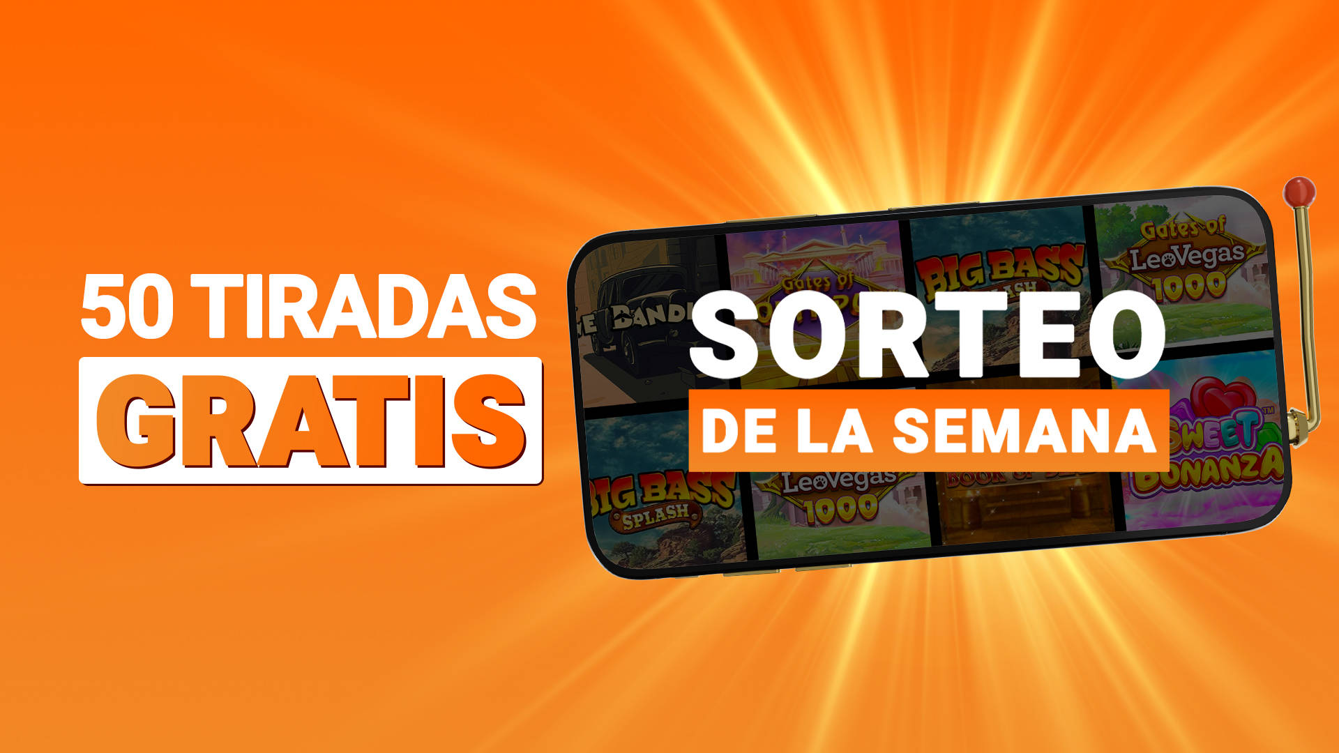 Sorteo de la Semana en juegos de tragamonedas; gana 50 tiradas gratis.