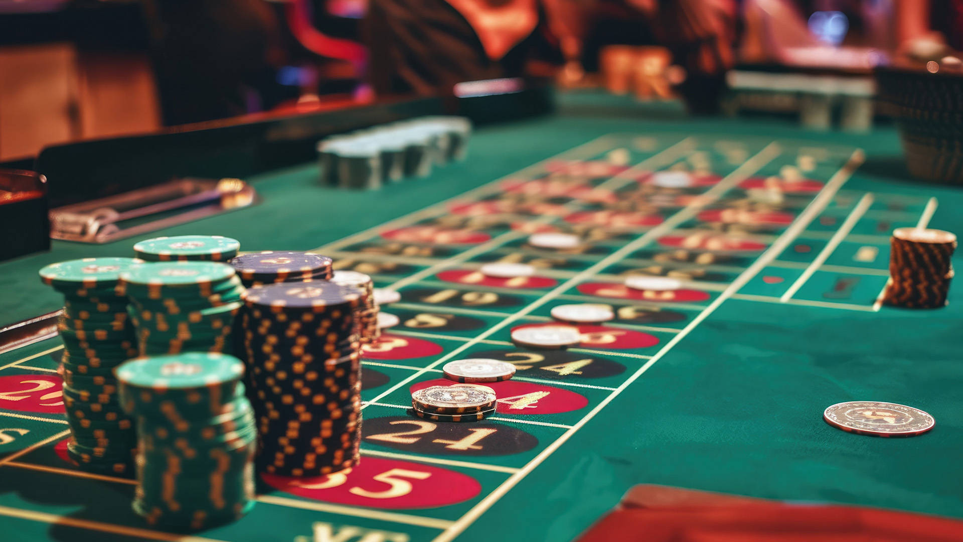 Roulette Table with Chips