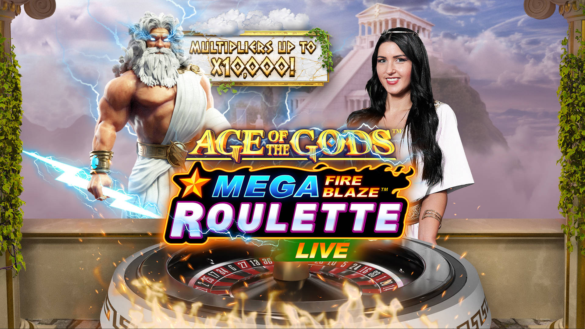 Mega Fire Blaze Age of the Gods Roulette Live