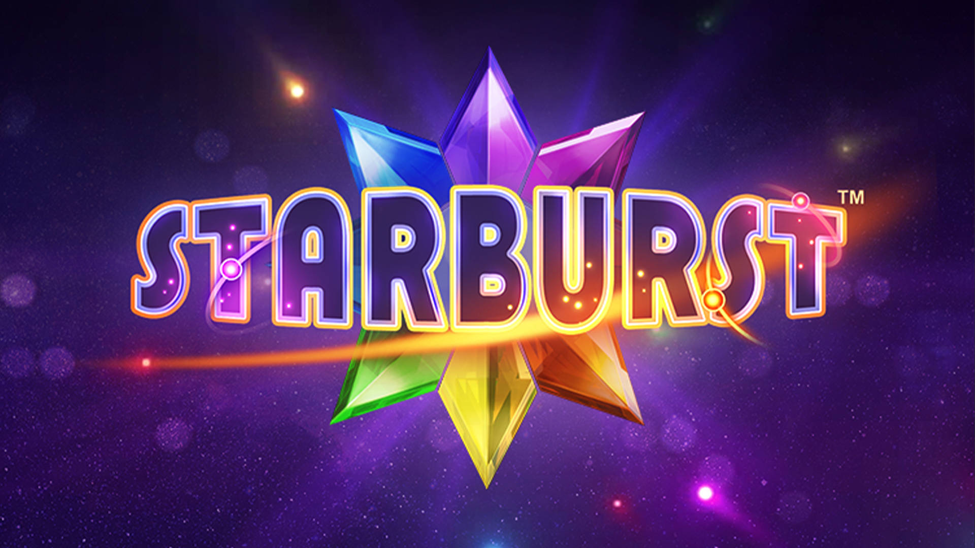 Starburst logo op een paarse achtergrond met een ster.