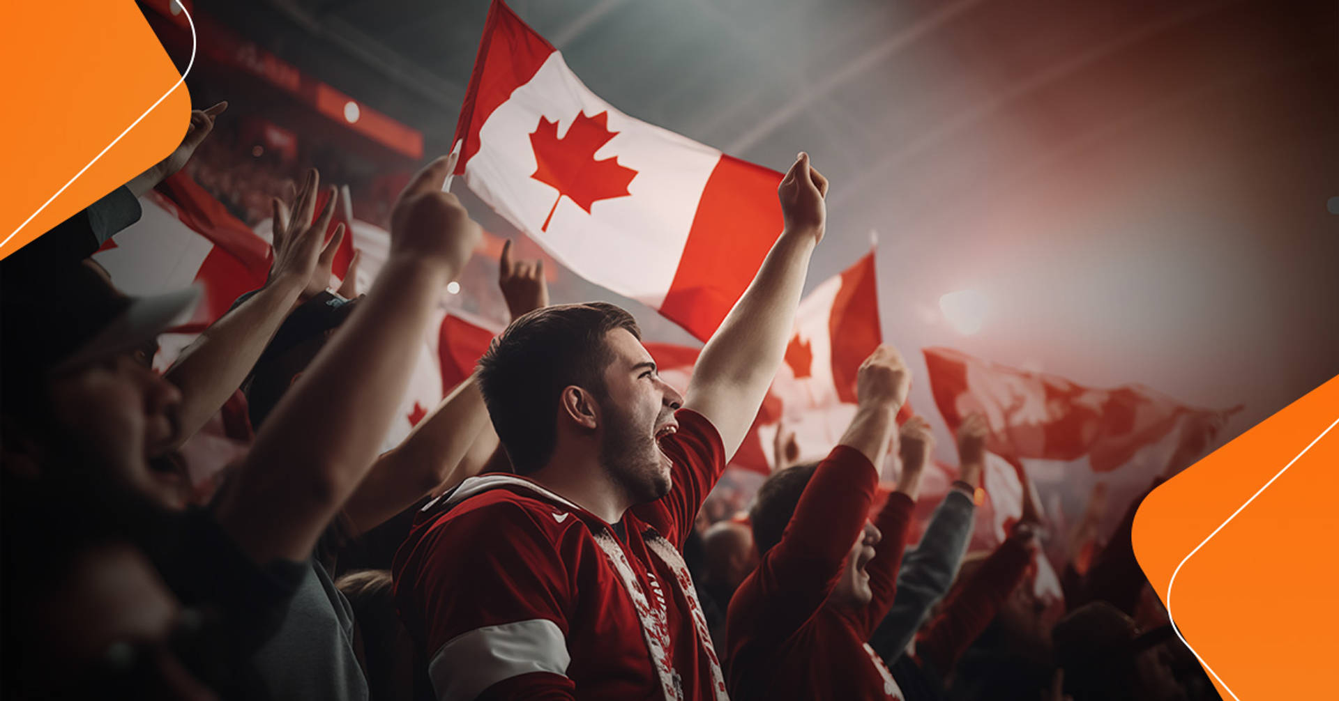 Canadian sports fans celebrating