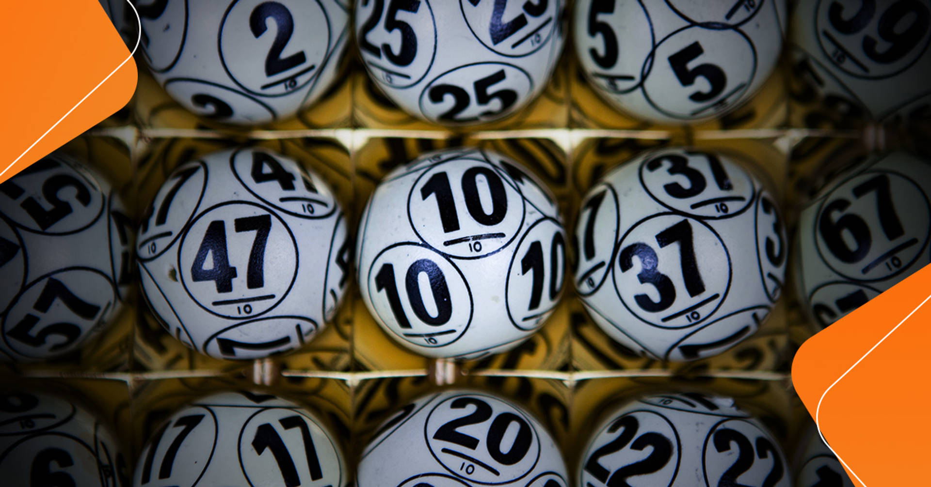 bingo balls displayed in rows