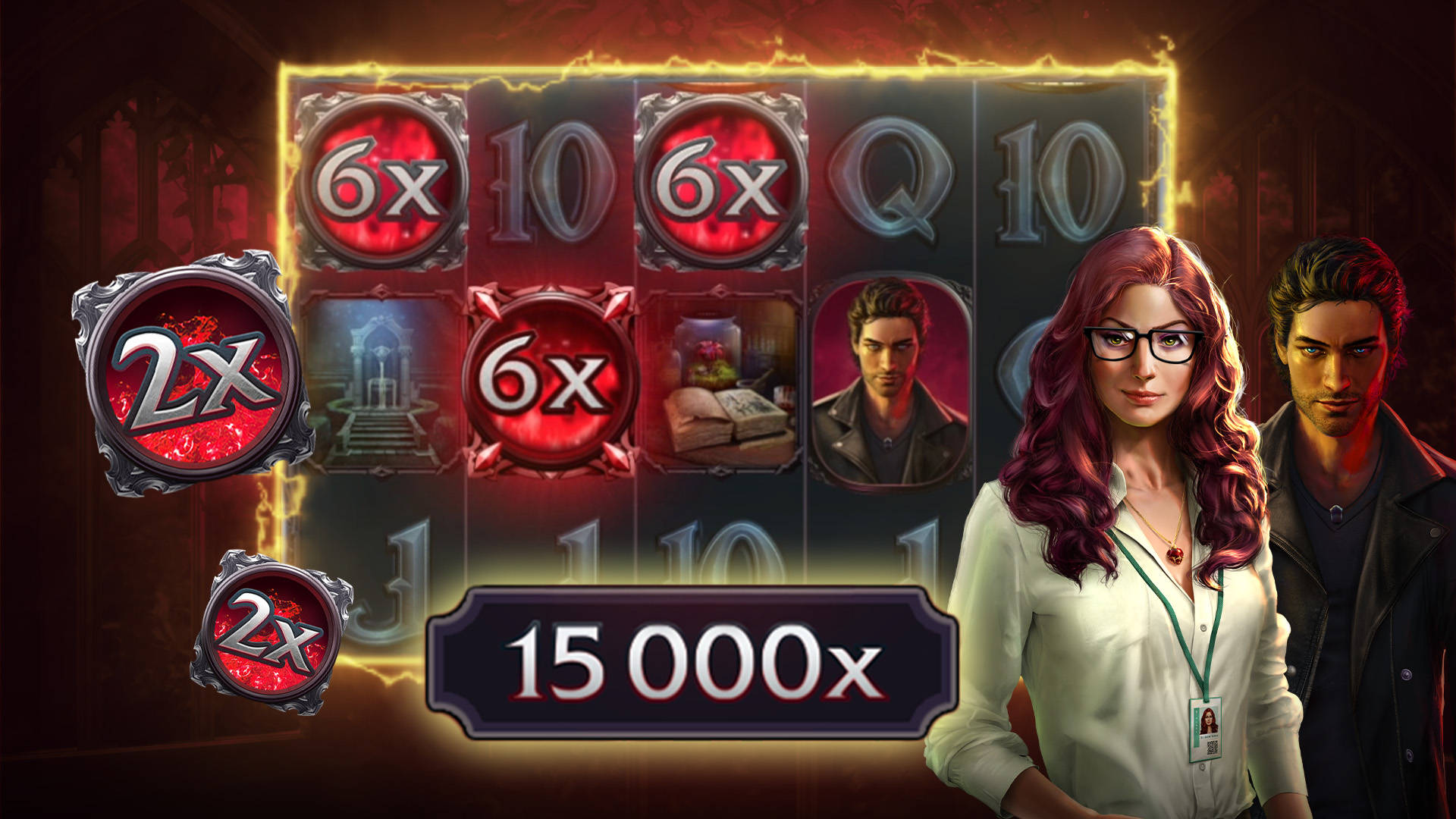 slot game displaying multiplier wilds across the game grid