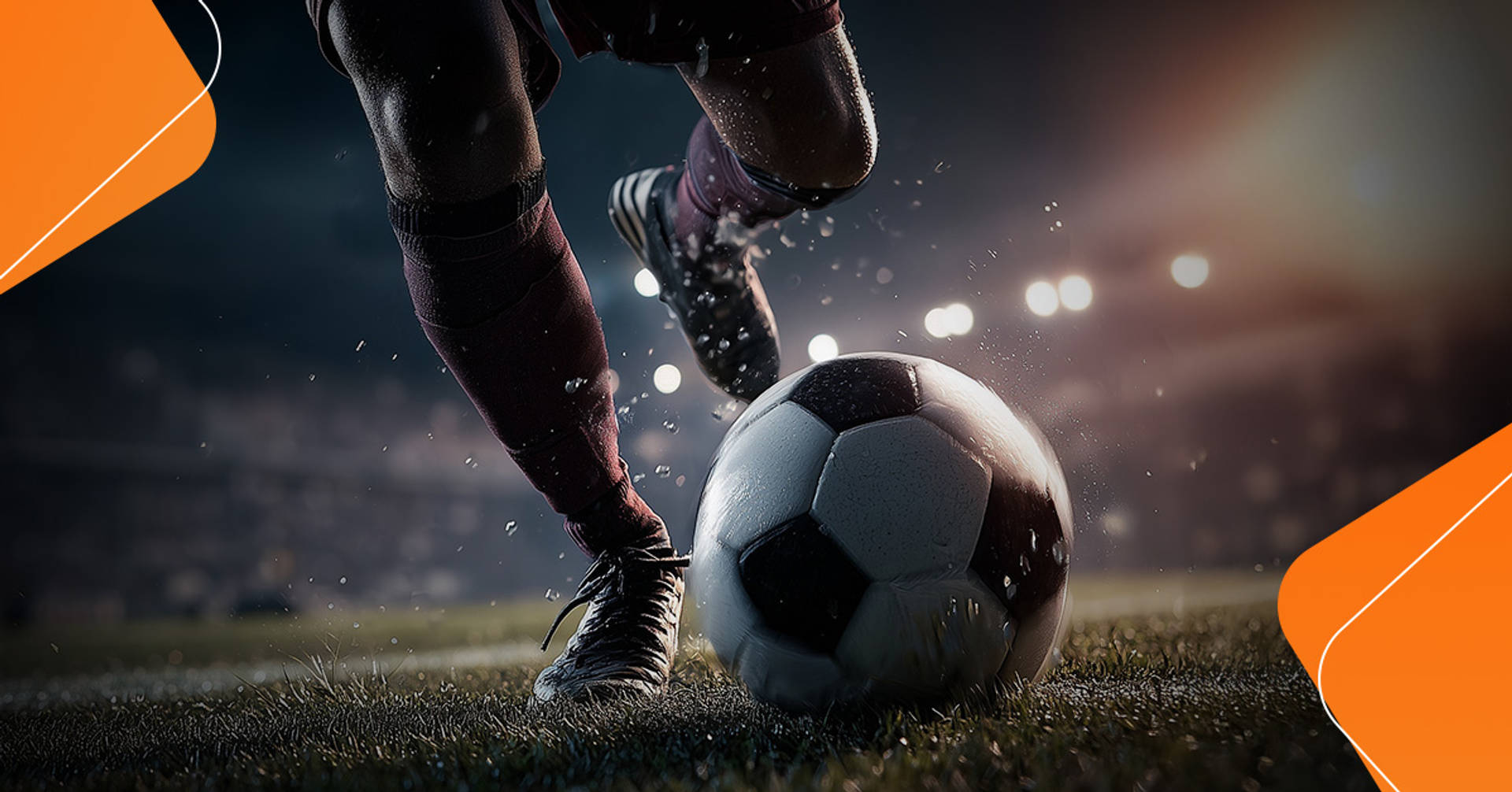 player striking soccer ball