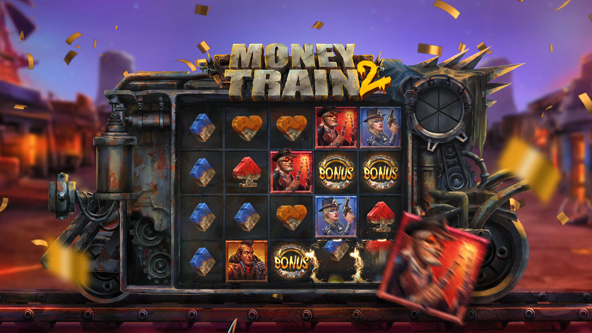 image from the game of money train 2 showing the reels