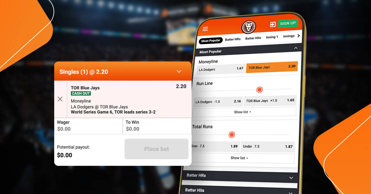 mobile displaying moneyline betting options