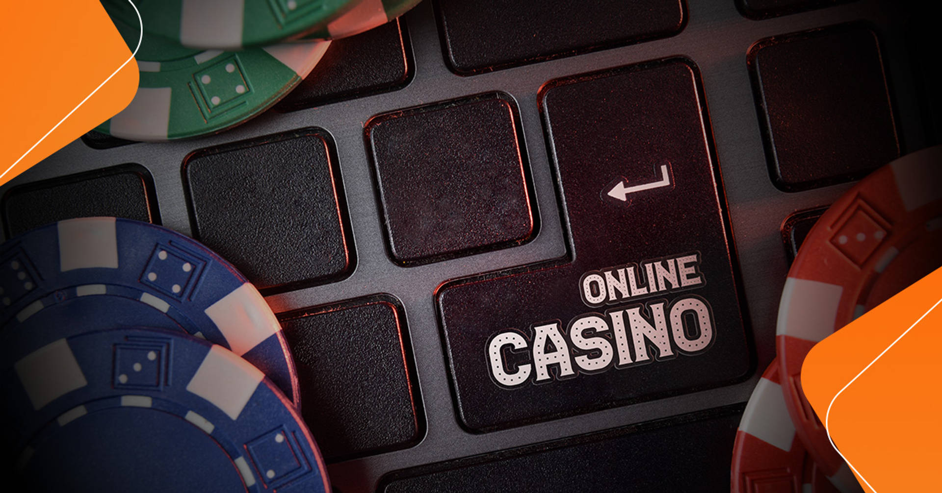 keyboard with the enter key displaying "online casino"