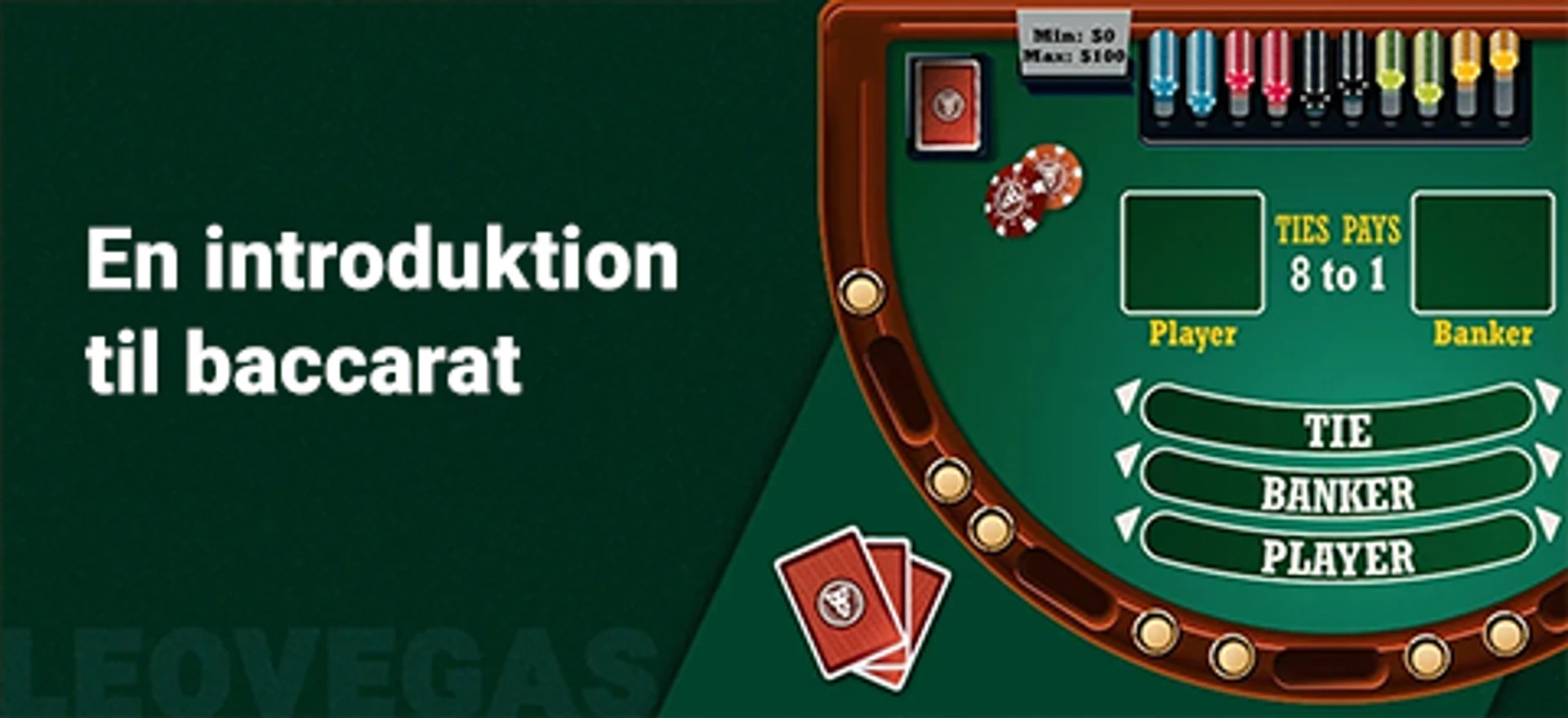 Spillebord og tekst til baccarat introduktion