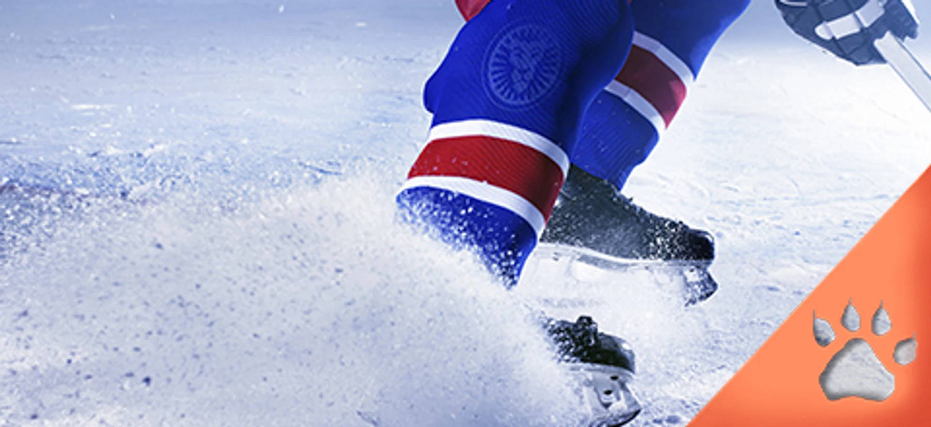 Ishockey spiller i aktion på isen.