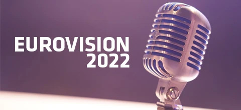 Mikrofoni ja teksti "Eurovision 2022"