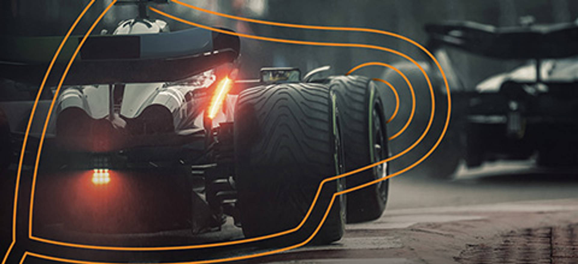 Formula yksi auto ajaa radalla