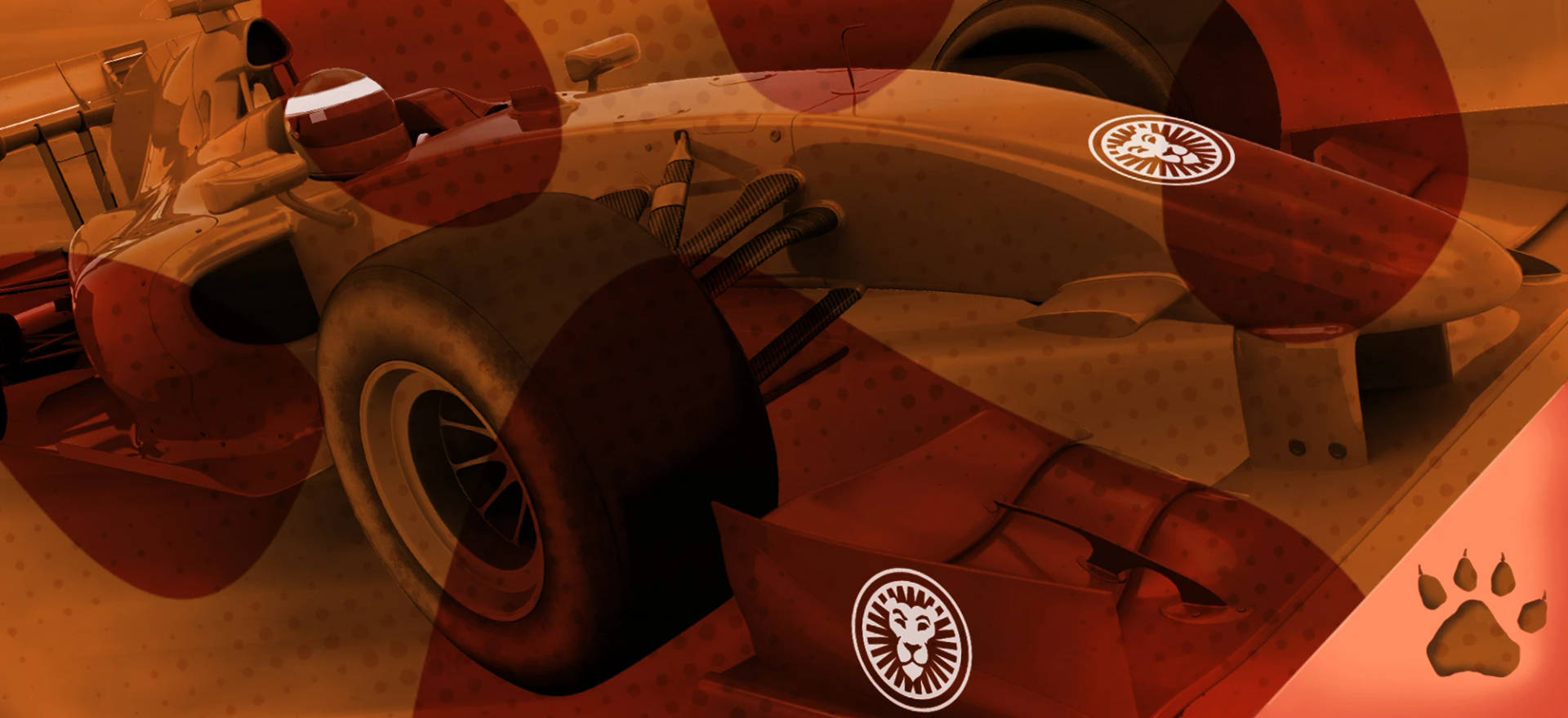 Formula auto, jossa on valkoiset LeoVegas-logot