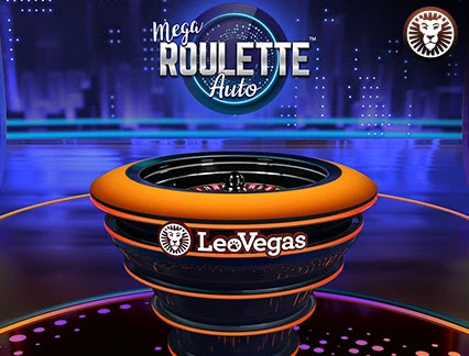 Ett Mega Roulette-bord med LeoVegas-loggan i förgrunden