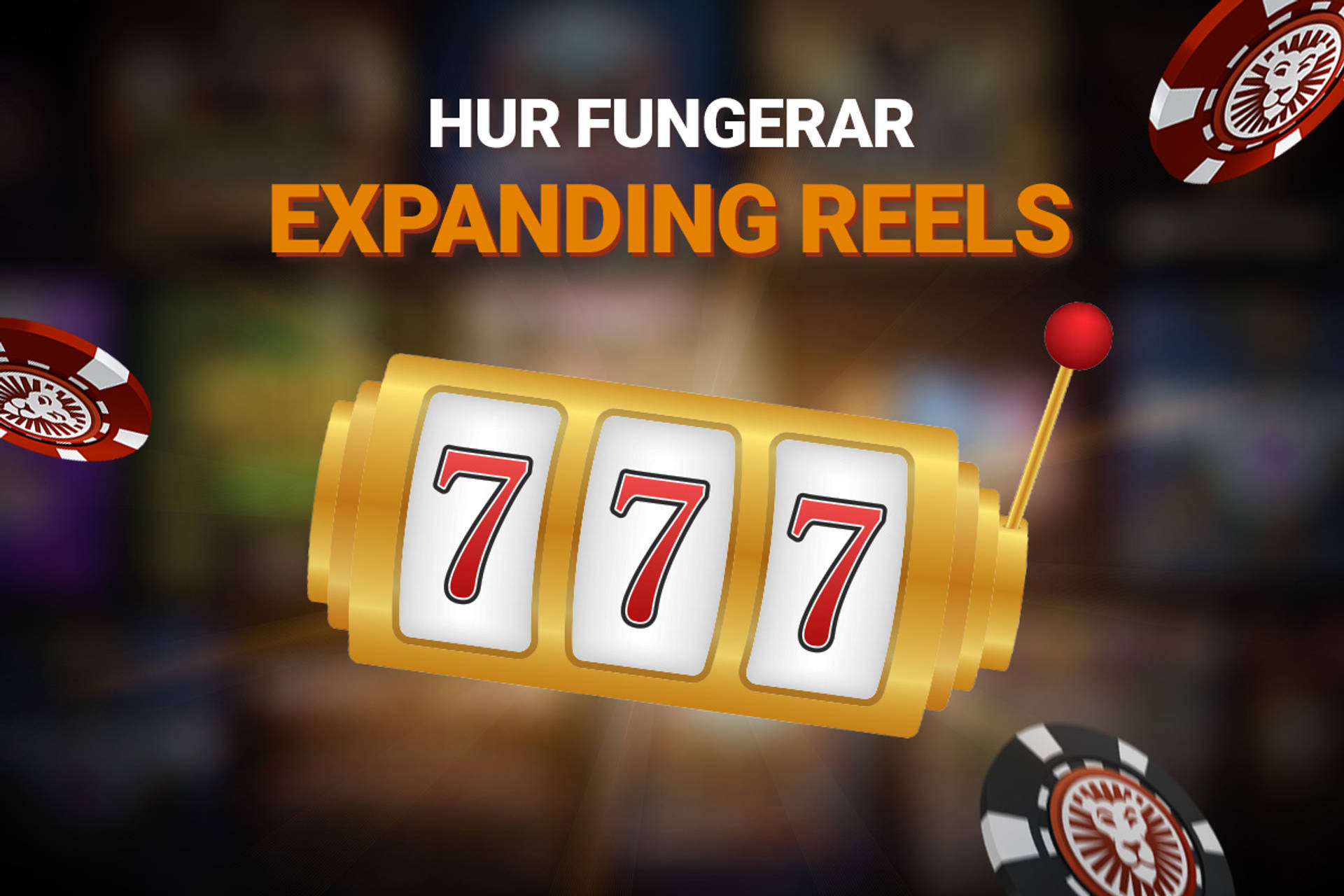 Hur expanderande hjul fungerar, med en spelautomat och kasino marker.