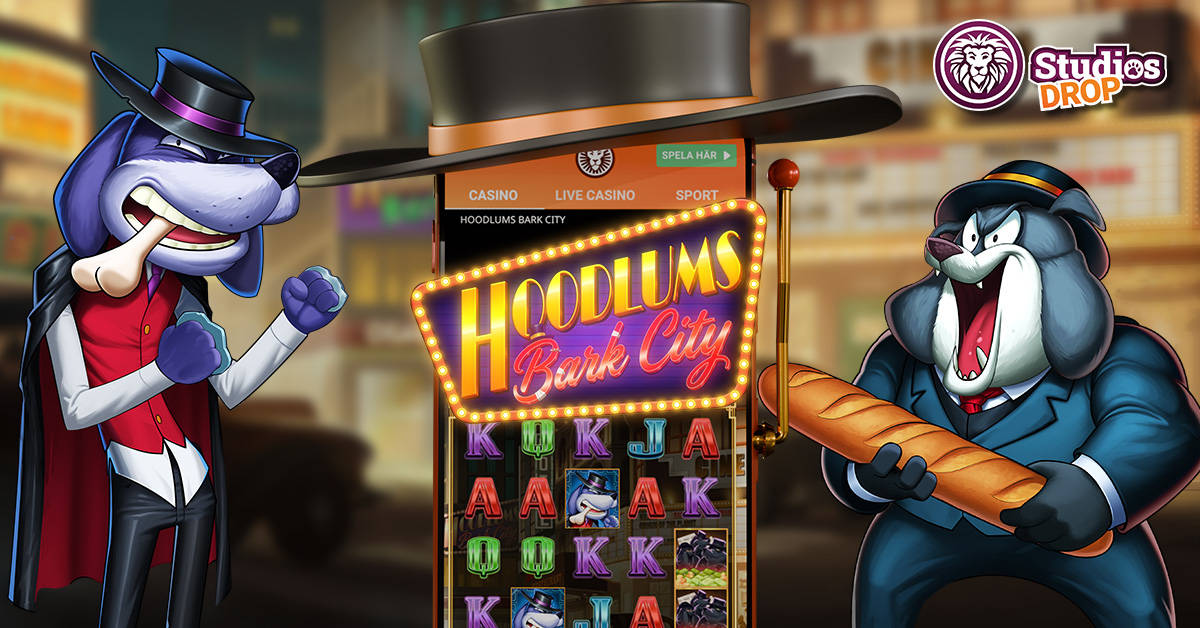 Skärmbild av spelet Hoodlums Bark City med animerade hundkaraktärer.