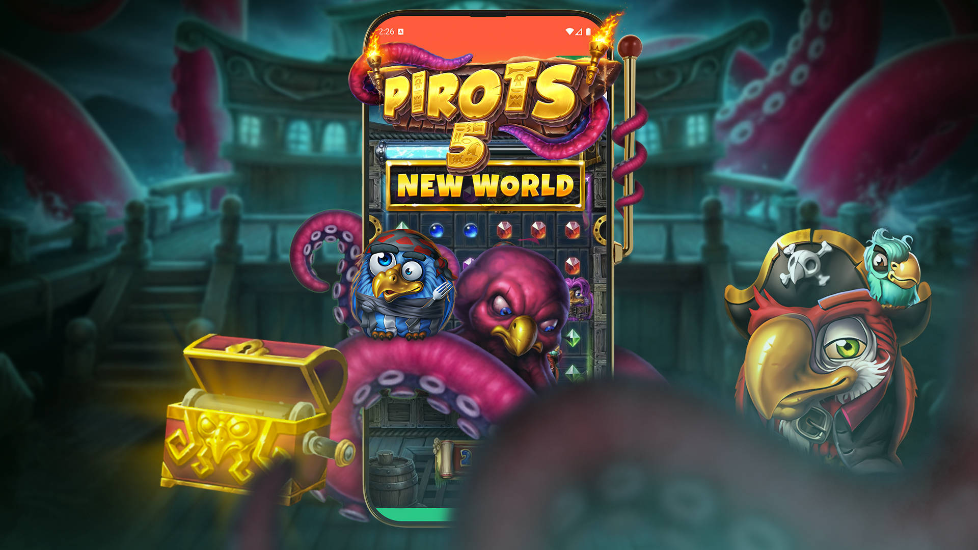 Pirots 5 nya värld - The Kraken.