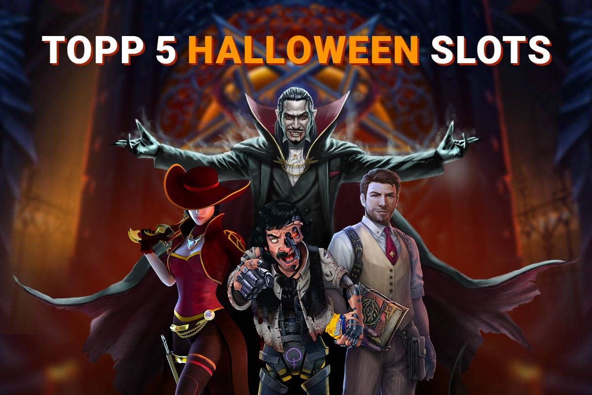 Topp 5 Halloween slots med vampyr, zombie och andra karaktärer.