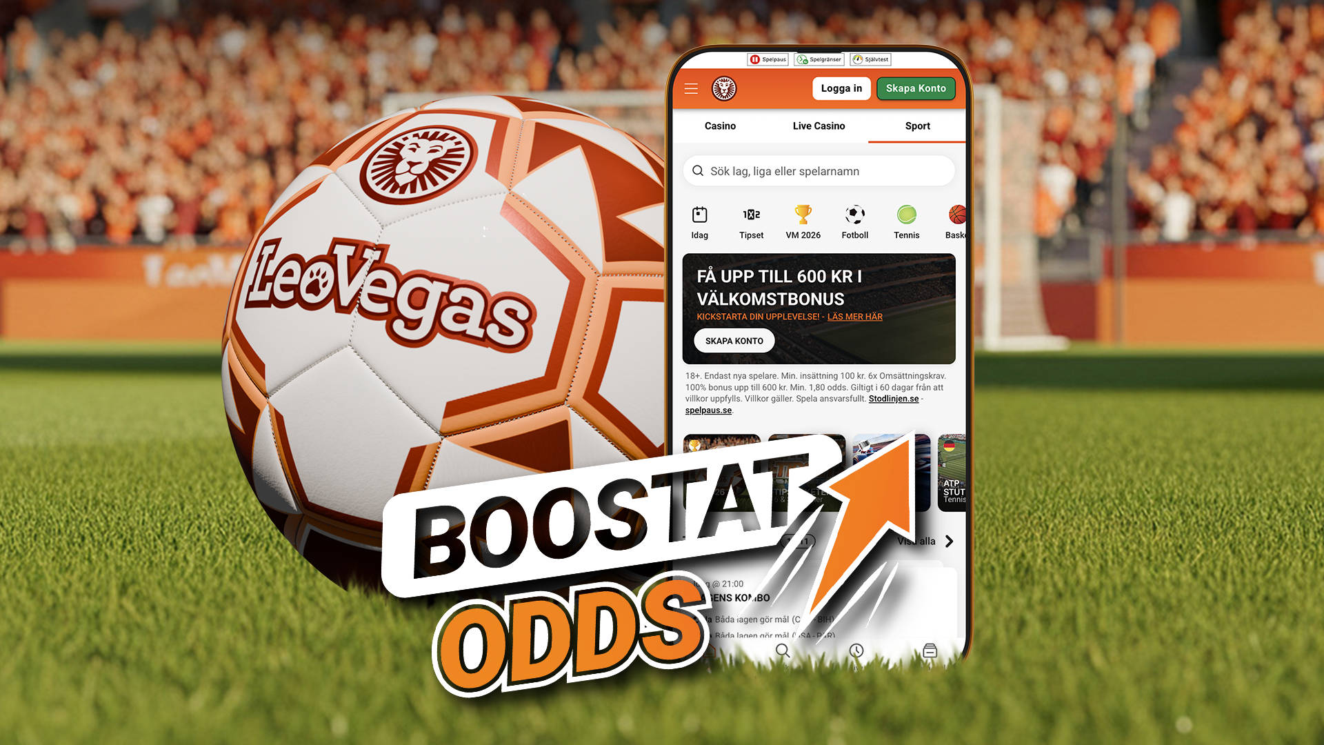 Boostade live odds under Fotbolls-VM 2026.