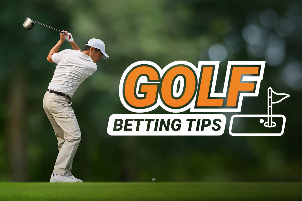 Golfspelare slår ut med driver bredvid texten Golf Betting Tips – speltips inför BMW PGA Championship 2026