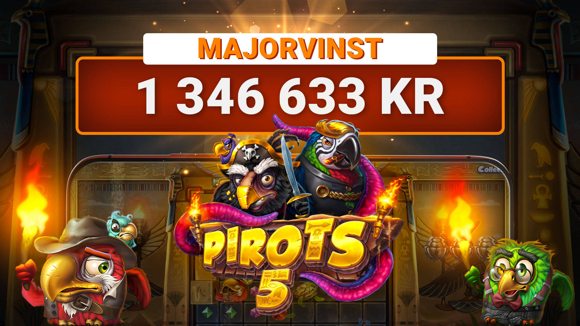 LeoJackpot: Över 1,3 miljoner kronor i Pirots 5.
