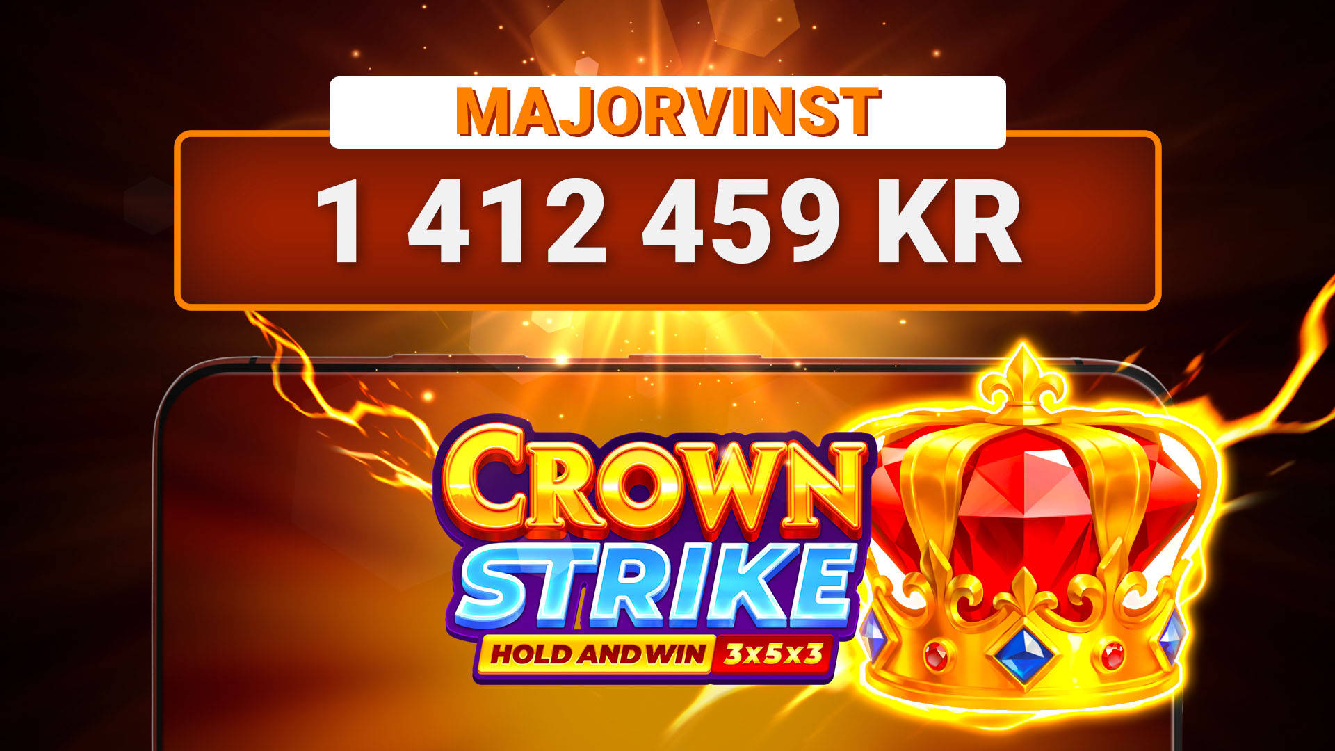 Majorvinst på 1 412 459 när Leojackpot slot till i Crown Strike: Hold and Win.