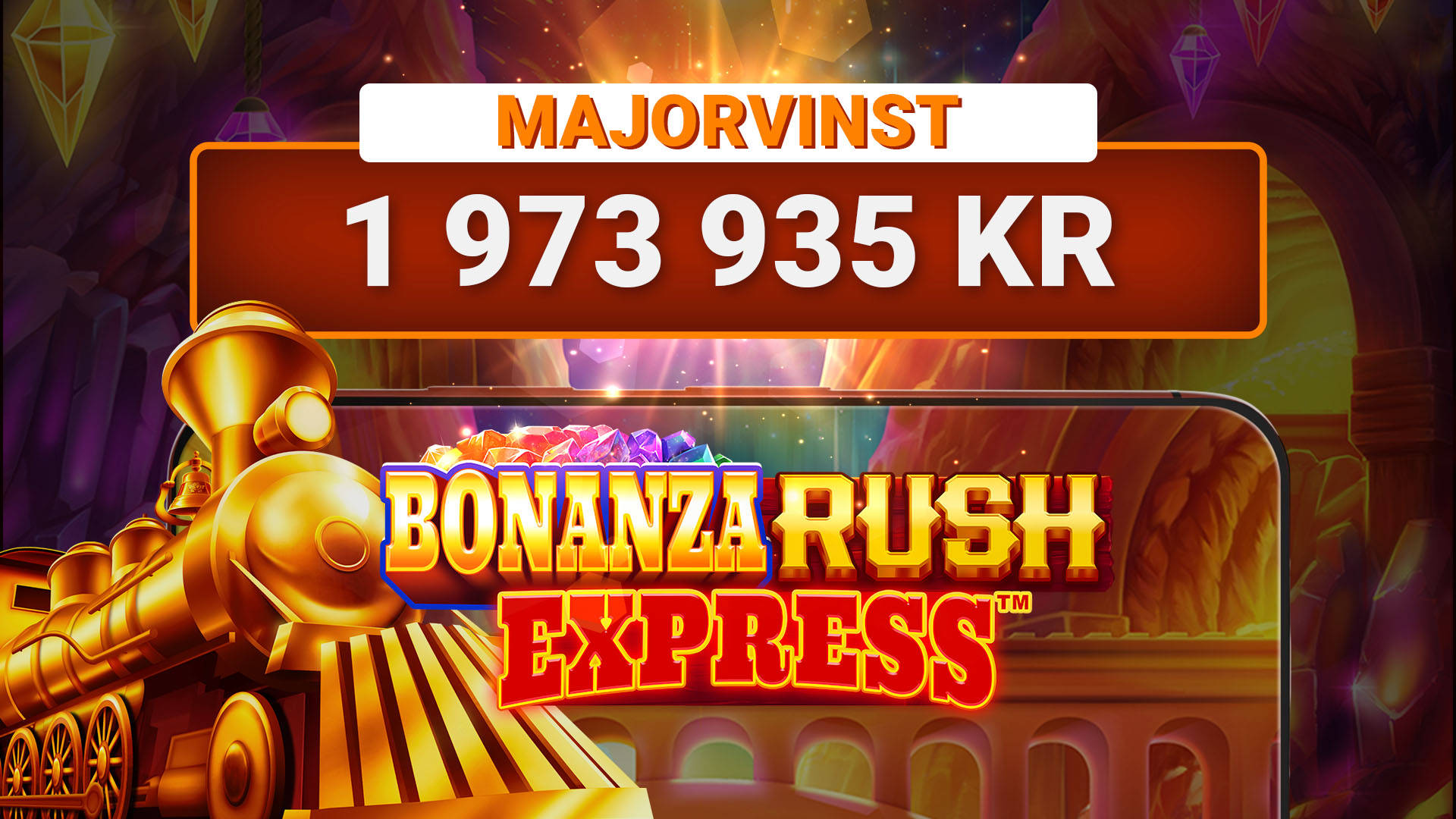 Leojackpot gav storvinst på 1 973 935 kr i Bonanza Rush Express.