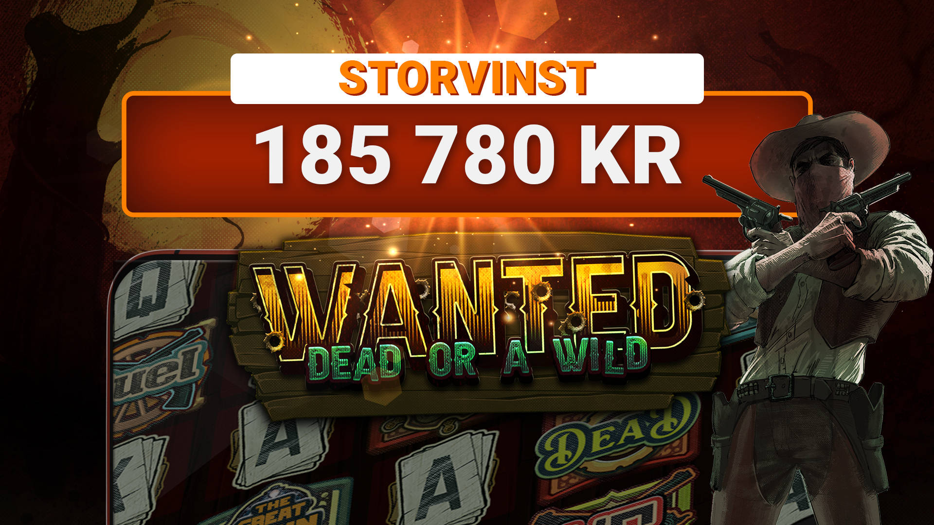 Storvinst på 185 780 kr hos LeoVegas i slotten Wanted Dear or a Wild.