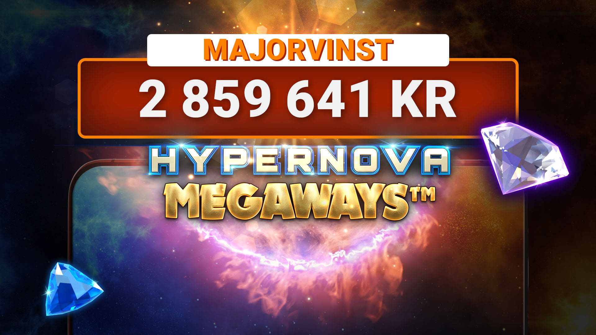 Storvinst på 2 859 641 kr i Hypernova Megaways.