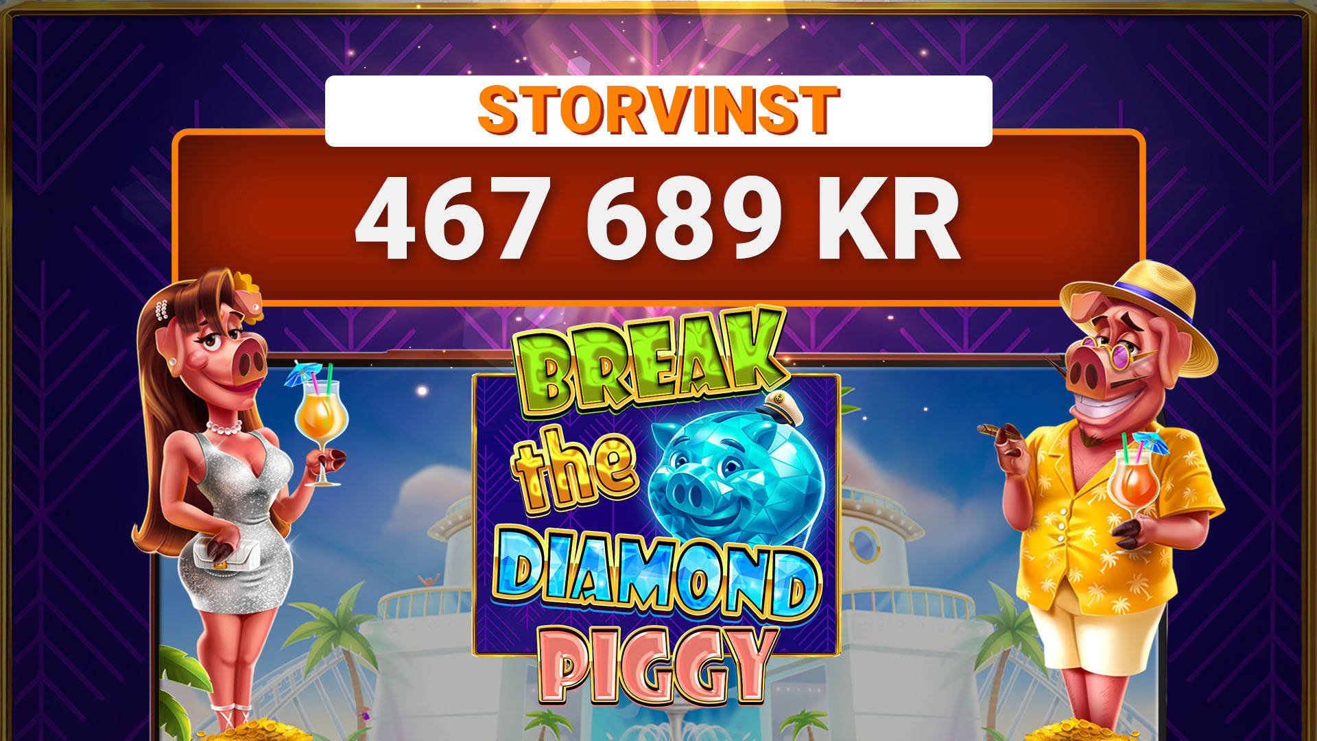 Strålande storvinst: 467 689 kr i Break the Diamond Piggy!