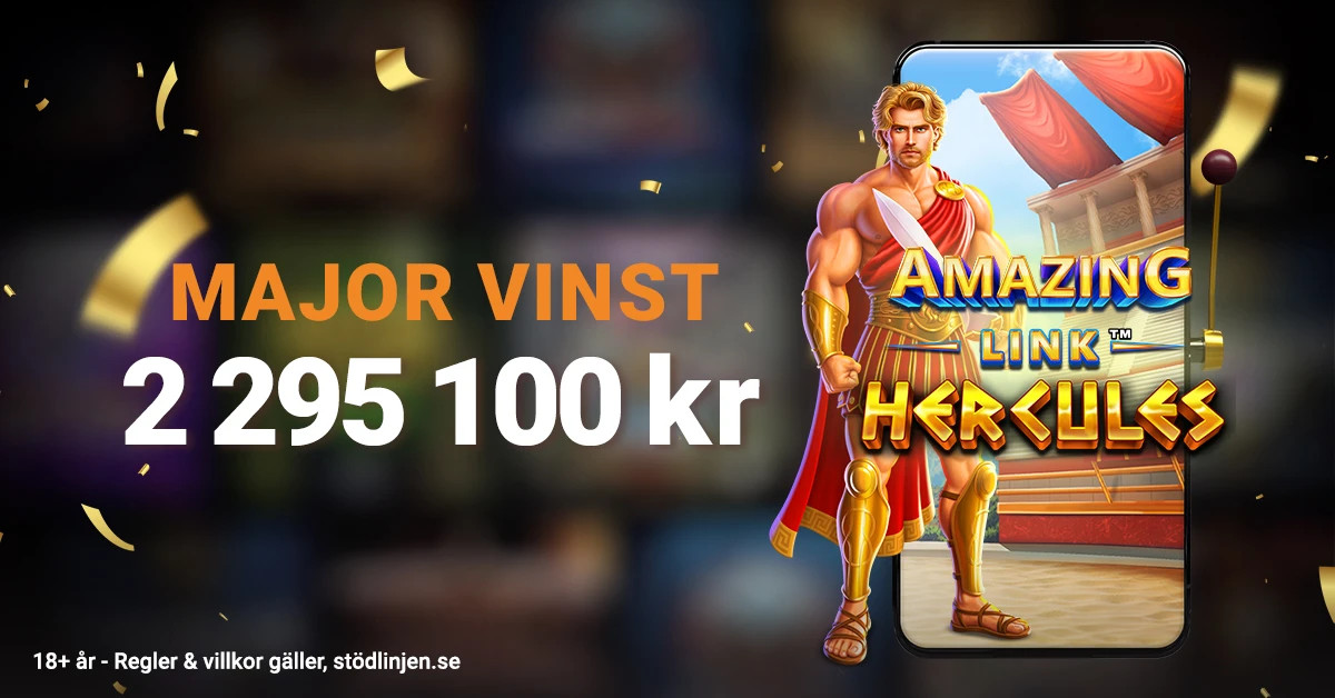 En spelare vann över 2 miljoner kronor med LeoJackpot på Amazing Link Hercules