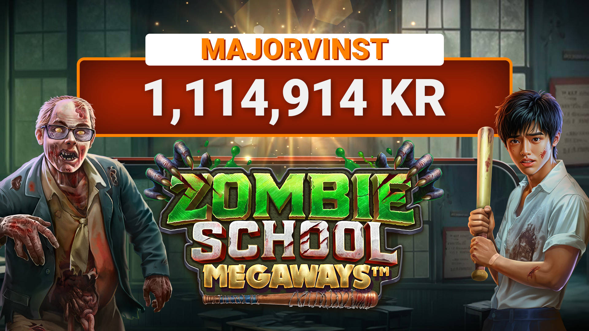 Storvinst i Zombie School MEGAWAYS – LeoJackpot gav 1,1 miljoner kr!
