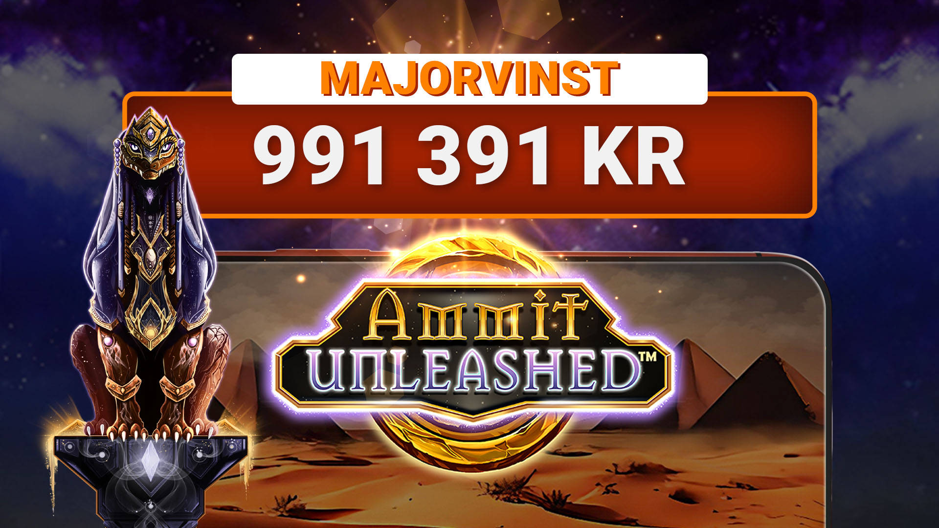 En spelare vann över 900.000 kronor med LeoJackpot i spelet ammit unleashed