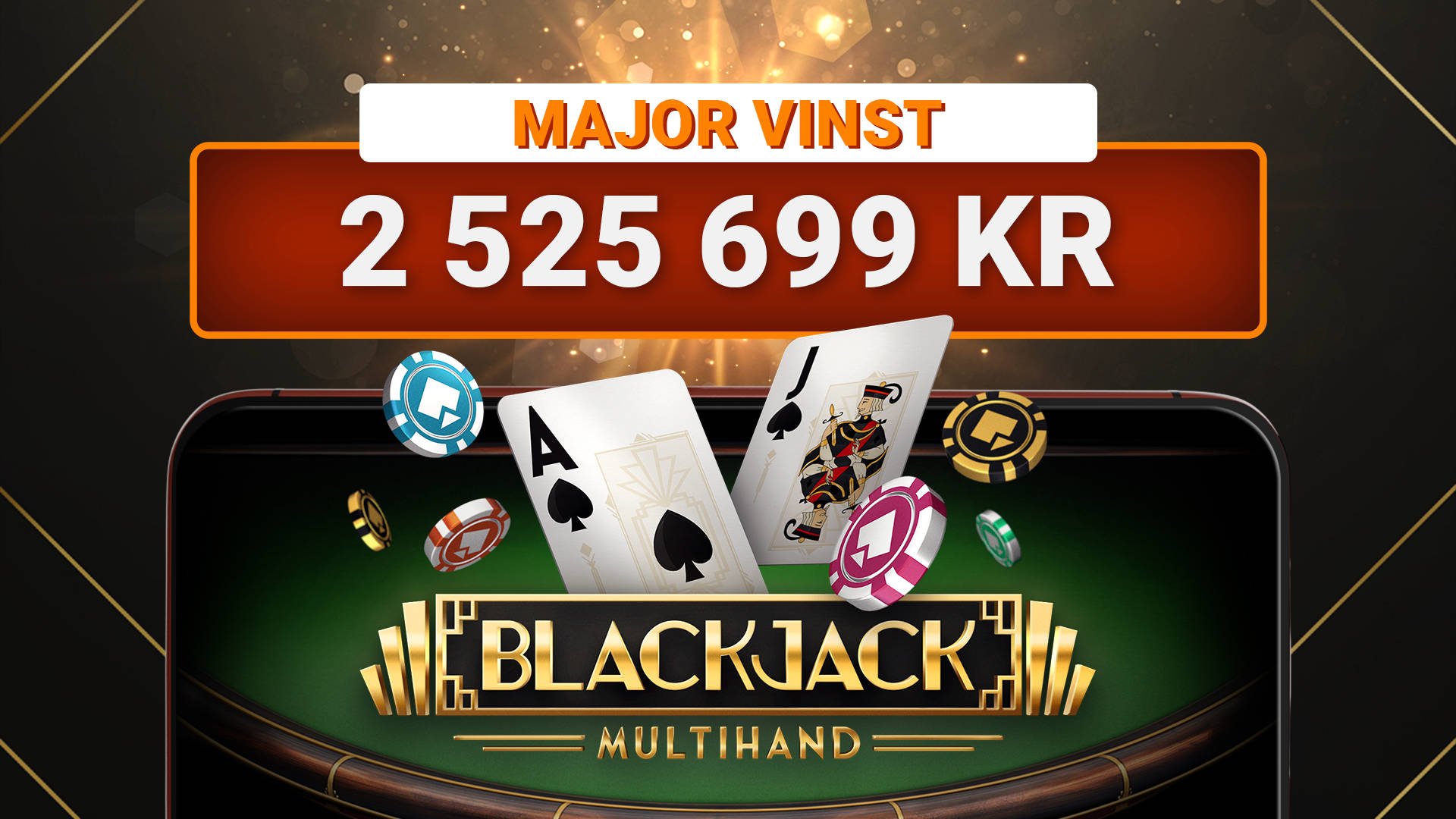 Majorvinst på 2,5 miljoner kr i BlackJack MH med LeoJackpot