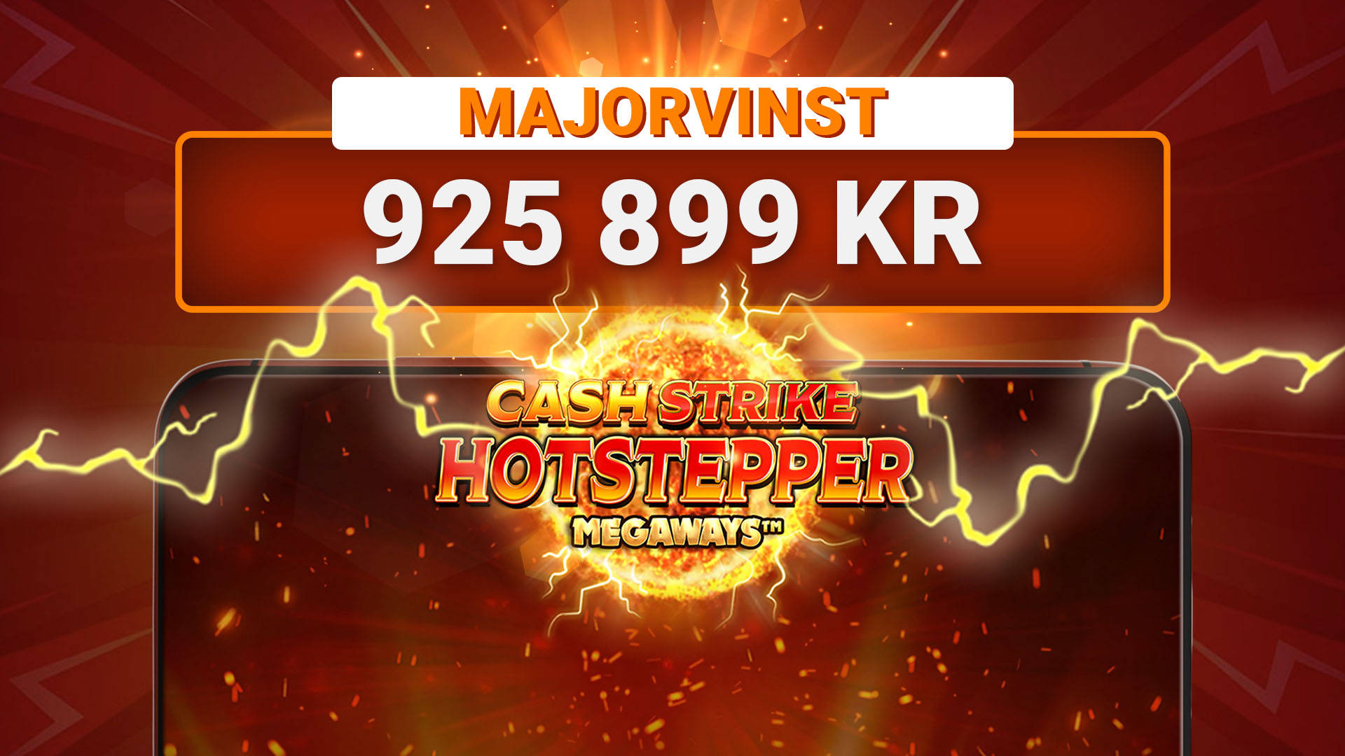 Leojackpot vinst på 925 899 kr i spelet Cash Strike Hotstepper MEGAWAYS.