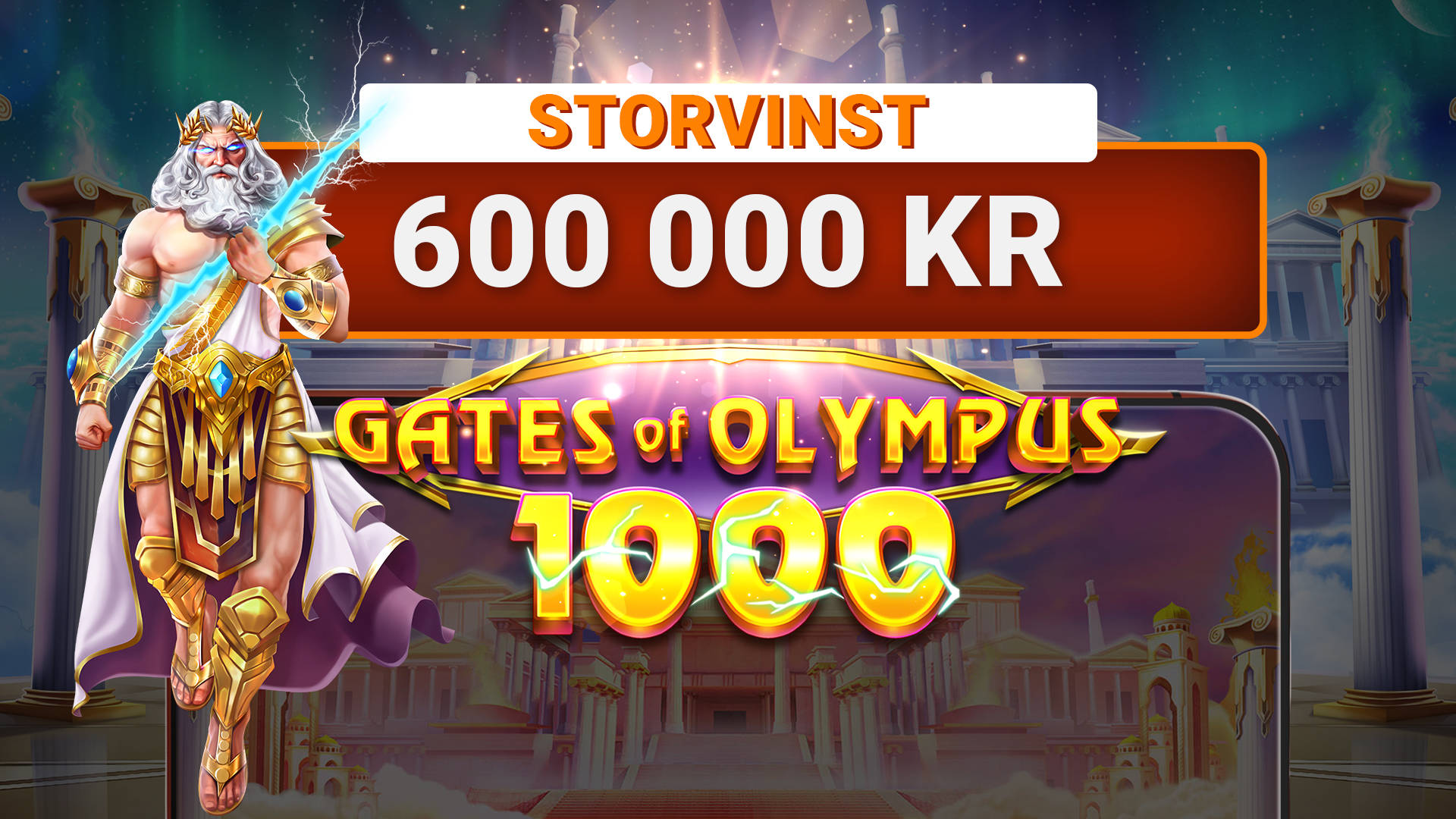 600 000 kr i Gates of Olympus 1000.