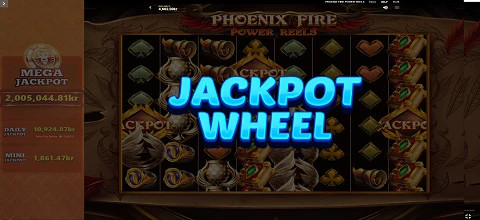 Leojackpothjulet i Phoenix Fire Power Reels snurrar
