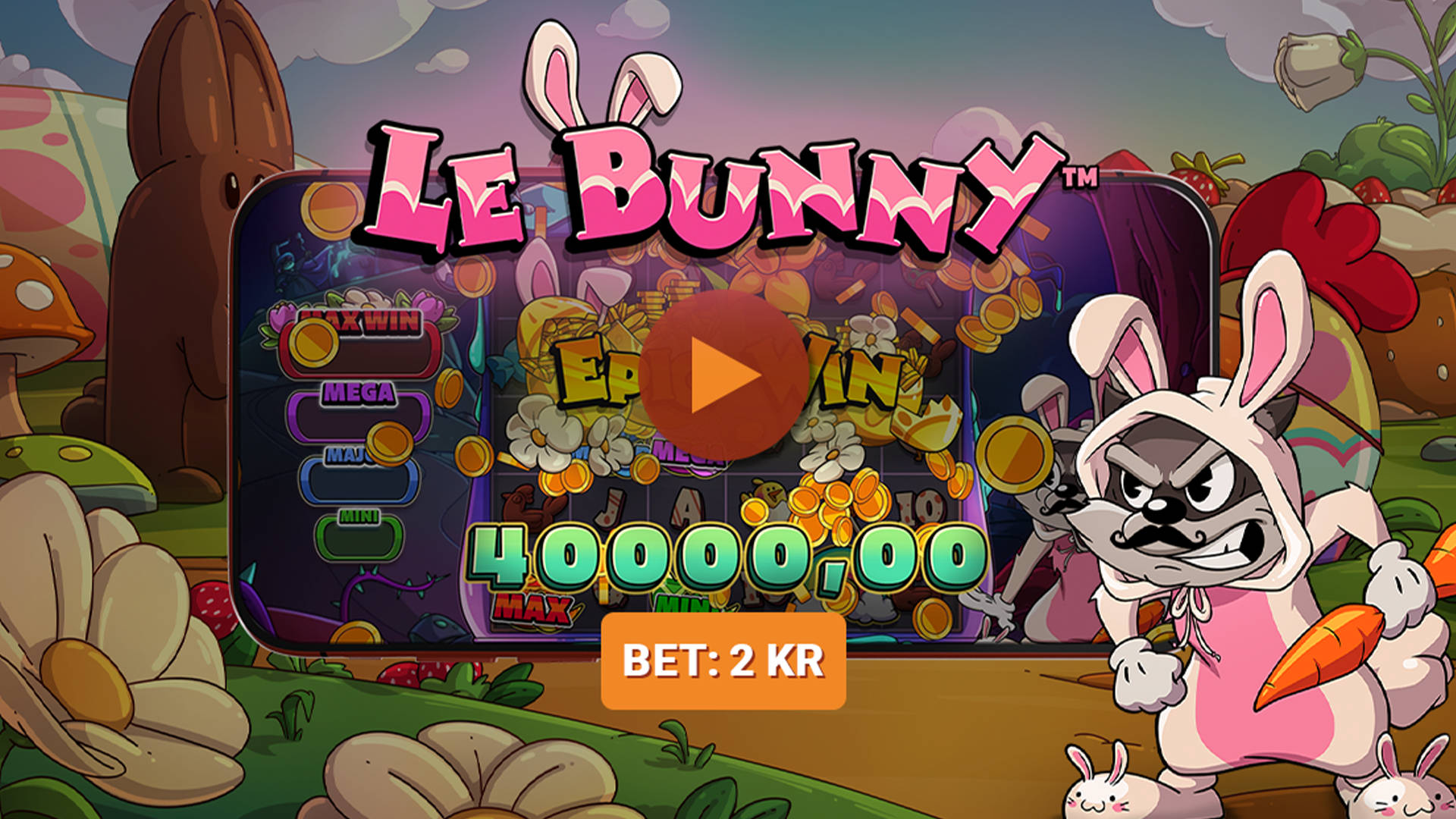 Drömvinst på 20 000x insatsen i Le Bunny.