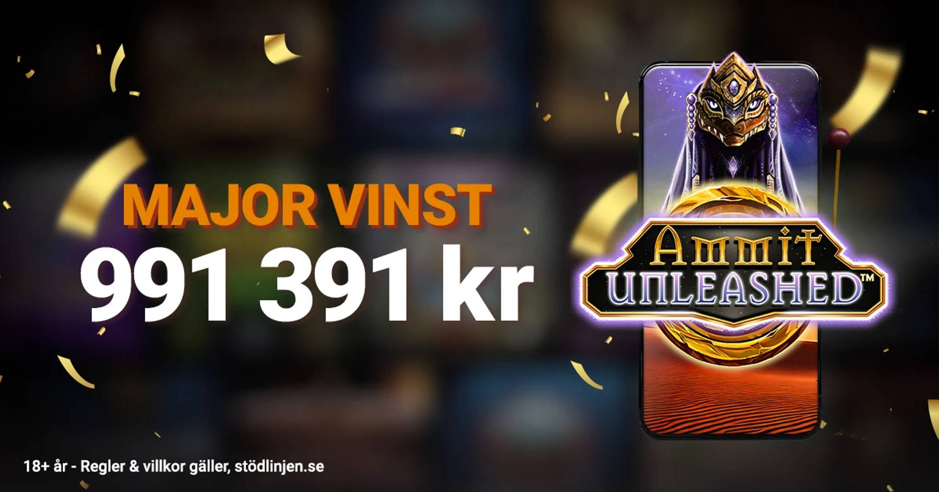 En spelare vann över 900.000 kronor med LeoJackpot i spelet ammit unleashed