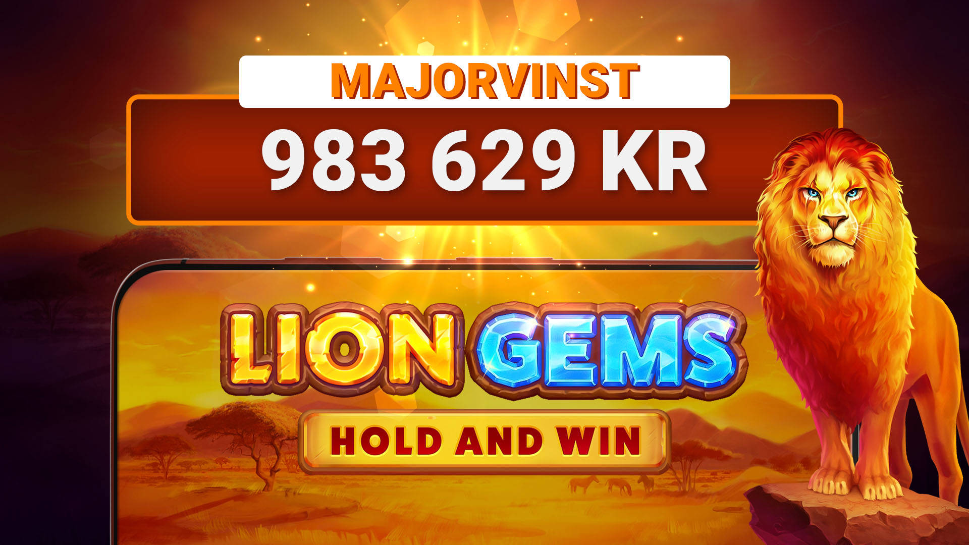 Storvinst på 983 629 kr i Lion Gems: Hold and Win med LeoJackpot.