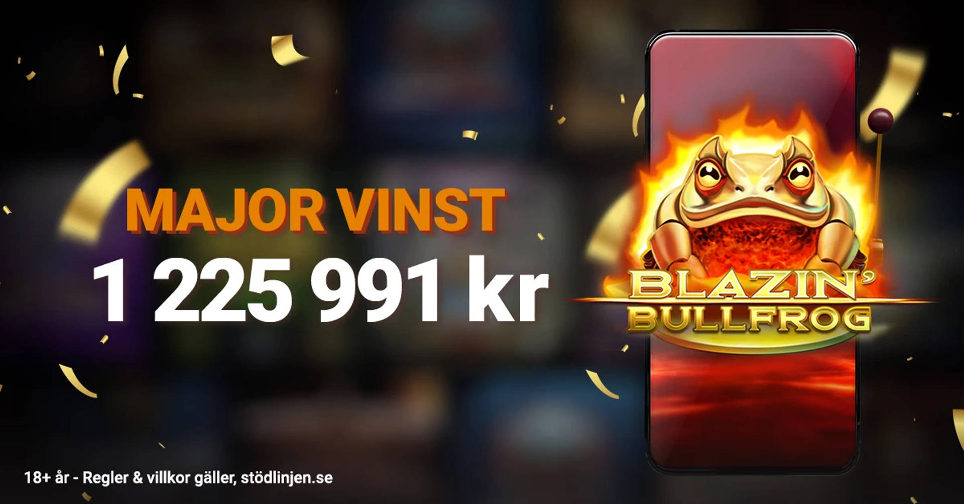 En spelare vann över 1,3 miljoner kronor med LeoJackpot i Blazin Bullfrog